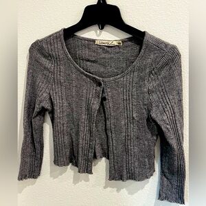 LibertyLove gray cropped cardigan, Size L